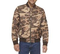 Levi's Herren-Bomberjacke Flight Satin, Braun Camo Ma-1 gefüllt, L