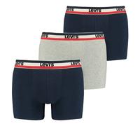 Levi's® Herren Boxer-Shorts, 3er Pack - Sportswear Logo Boxer Brief, Cotton Stretch, mehrfarbig, 2XL Marine/ Grau