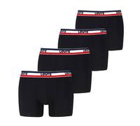 Boxershorts LEVI'S "LEVIS MEN REPEAT SPW LOGO BOXER BRIEF 4P", Herren, Gr. M, schwarz, Obermaterial: 95% Baumwolle, 5% Elasthan, Unterhosen (76426566-M) schwarz