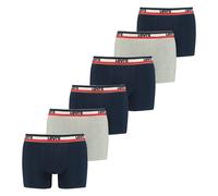 Levi's Herren Boxer-Shorts, 6er Pack - Sportswear Logo Boxer Brief, Cotton Stretch Marine/Grau XL