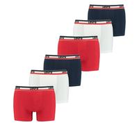 Levi's Herren Boxer-Shorts, 6er Pack - Sportswear Logo Boxer Brief, Cotton Stretch Weiß/Blau/Rot XL