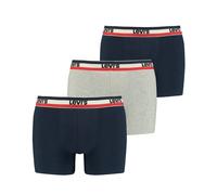 Levi's® Herren Boxer-Shorts, 3er Pack - Sportswear Logo Boxer Brief, Cotton Stretch, mehrfarbig, L Marine/ Grau