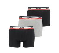Levi's® Herren Boxer-Shorts, 3er Pack - Sportswear Logo Boxer Brief, Cotton Stretch, mehrfarbig, L Schwarz/ Grau