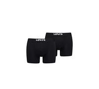 Levi's Solid Basic Organic Cotton Stripe Boxershorts schwarz (2er-Pack) - S