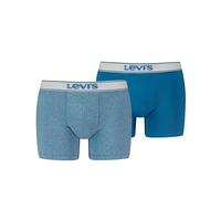 Boxershorts LEVI'S "LEVIS MEN VNTG HTR BOXER BRIEF ORG CO 2P", Herren, Gr. S, blau (light blau), Obermaterial: 95% Baumwolle, 5% Elasthan, normal, Unterhosen Boxershorts, mit breitem Logobund (9183172