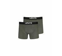 Levi's Solid Basic Organic Cotton Stripe Boxershorts khaki (2er-Pack) - S
