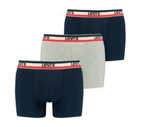 Levi's® Herren Boxer-Shorts, 3er Pack - Sportswear Logo Boxer Brief, Cotton Stretch, mehrfarbig, 2XL Marine/ Grau