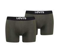 Levi's Solid Basic Organic Cotton Stripe Boxershorts khaki (2er-Pack) - S