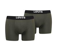 Levi's Solid Basic Organic Cotton Stripe Boxershorts khaki (2er-Pack) - XL