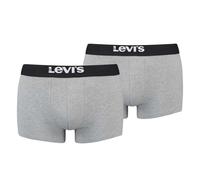 Levi's Herren Boxershorts, 2er Pack - Solid Basic Trunk Organic, Logobund Grau Melange XL