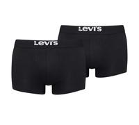 LEVI´S Herren Boxershorts, 2er Pack - Solid Basic Trunk Organic, Logobund Schwarz L