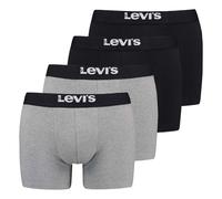 Levi’s Einfarbige Basic-Boxershorts, weiche Herrenunterwäsche aus Bio-Baumwolle mit elastischem Bund und doppelter Einlage, kein Hochrutschen, 4er-Pack