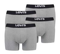 Levi's Herren Boxershorts, 4er Pack - Solid Basic Boxer Brief Organic, Logobund Grau Melange XL