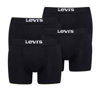 Levi's Herren Boxershorts, 4er Pack - Solid Basic Boxer Brief Organic, Logobund Schwarz L
