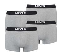 Levi's Herren Boxershorts, 4er Pack - Solid Basic Trunk Organic, Logobund Grau Melange L