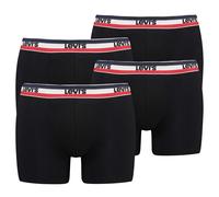 Levi's Herren Boxershorts, 4er Pack - Sportswear Boxer Brief Organic, Logobund Schwarz M