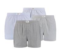 Levi's Herren Boxershorts, 4er Pack - Web-Shorts, Baumwolle, einfarbig Grau/Hellblau M
