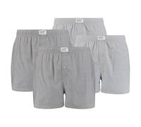Levi's Herren Boxershorts, 4er Pack - Web-Shorts, Baumwolle, einfarbig Grau M