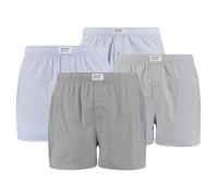 Webboxer LEVI'S "Web-Boxershorts 4er Pack", Herren, Gr. S, grau (grau, hellblau), Obermaterial: 100% Baumwolle CO., Unterhosen (91167110-S) grau, hellblau