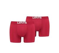 Levi´s Herren Solid Basic Boxershorts Unterwäsche im 2er Pack (Chili Pepper, XL)