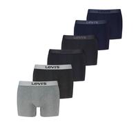 Boxershorts LEVI'S "LEVIS MEN MEL WB BOXER BRIEF 6P", Herren, Gr. L, grau, indigo, Obermaterial: 95% Baumwolle, 5% Elasthan, Unterhosen (55766307-L) grau, indigo
