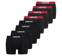 Levi's Herren Boxershorts, 8er Pack - Solid Basic Boxer Brief ECOM, Organic Schwarz/Schwarz/Rot XL