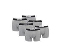 Levi's Herren Boxershorts, 2er Pack - Solid Basic Boxer, Logobund Grau S