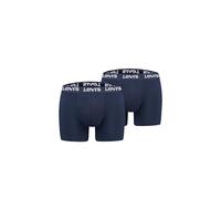 Boxershorts LEVI'S "LEVIS MEN REPEAT LOGO BOXER BRIEF 2P", Herren, Gr. L, navy, Obermaterial: 95% Baumwolle, 5% Elasthan, körpernah, Unterhosen, ohne Eingriff, Logobund, elastisch (54450359-L) navy