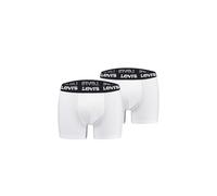 Levis Herren Boxershorts Repeat Logo Boxer Unterwäsche Pants 2-er Pack, Farbe:White/Black, Bekleidungsgröße:L