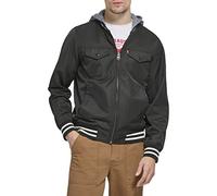 Levi's Herren Colorblock Varsity Bomberjacke Jacke, Schwarz mit Kapuze, XS