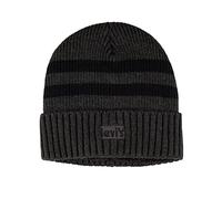 Levi's Herren Cozy Knit Cuffed Logo Patch Hats Beanie-Mütze, Gestreift anthrazit, Einheitsgröße