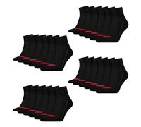 LEVIS Herren Damen Quarter Socken Mid Cut Batwing Logo Socks 6 Paar, Farbe:Schwarz, Größe:43-46, Artikel:-001 black