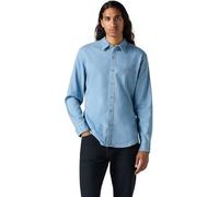 Freizeithemd mit Knopfleiste M men Jeansblau