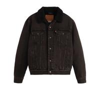 Levi's Herren Jeansjacke - Type 3 Sherpa Trucker, gefüttert, Spitzkragen, Baumwolle Schwarz / XL XL Schwarz