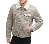 Levi's Herren Klassische Trucker-Jacke aus Kunstleder Kunstlederjacke, Graues Tundra-Kunstfell, XXL