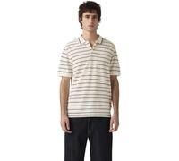 Levi's Herren Kurzarm-Poloshirt Original mit Piqué-Struktur, Standard Fit, Beige (Teddy Stripe Egret), M