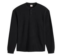 Levi's Herren Langarmshirt - LS Relax Button Henley, Knopfleiste, Baumwolle Schwarz / XL XL Schwarz