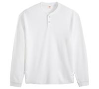 Levi's Herren Langarmshirt - LS Relax Button Henley, Knopfleiste, Baumwolle Weiß / XL XL Weiß