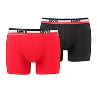 Levi's Herren Levis 200SF SPRTSWR Logo Color Boxer Brief 2P Boxershorts, Mehrfarbig (Red/Black 786), X-Large (2er Pack)