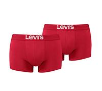 Levi's Herren Levis Men Solid Basic Trunk 2P Boxershorts, Rot (Chili Pepper 186), S