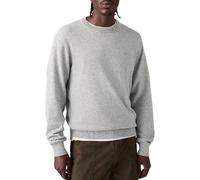 Rundhalspullover LEVI'S "LIGHTWEIGHT HM SWEATER", Herren, Gr. XL, grau (pre twist marl schwarz slate, egret jersey), Strick, Obermaterial: 100% Baumwolle, regular fit normal, Rundhals, angesetztes Bün