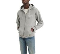 Levi's Herren Relaxed Graphic Sweatshirt mit Reißverschluss, Poster Logo Mid Heather Grey, XS