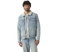 Kurzjacke LEVI'S "SHERPA", Herren, Gr. M, blau (kentucky blau sherpa), Denim/Jeans, Obermaterial: 100% Baumwolle, Casual, Jacken, mit Sherpa Fütterung (12509004-M) kentucky blau sherpa
