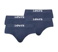 Levi's Herren Slips, 4er Pack - Solid Basic Brief Organic, Logobund Blau L