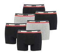 Levi's® Herren Boxer-Shorts, 3er Pack - Sportswear Logo Boxer Brief, Cotton Stretch, mehrfarbig, M Schwarz/ Grau