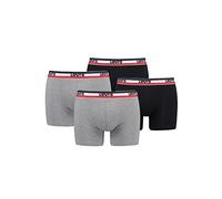 Levi's Herren Sportswear Logo Men's Multipack 4 Pack Boxer Briefs, Farbe:Middle Grey Melange, Bekleidungsgröße:M