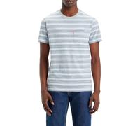 Levi's Herren SS Classic Pocket Tee T-Shirt, Lighthouse Stripe MIDTONE Heather Grey SLUB, S