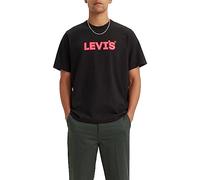 Levi's Herren Ss Relaxed Fit Tee T-Shirt,Headline Logo Caviar,S