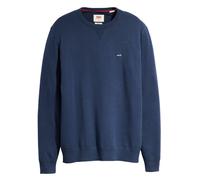 Levi's Herren Strickpullover - "Lightweight Housemark Sweater", Rundhals, Baumwoll-Mix Blau XL