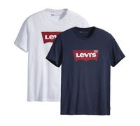 LEVIS Levi's Herren T-Shirt 2er Pack - "Graphic Set-In Neck", Rundhals, Baumwolle (TB_17783-2P) S Weiß/Blau